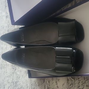 Stuart Weitzman Black Flats with Bow Detail NWOT